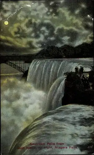 Ak Niagara Falls New York USA, American Falls, Goat Island