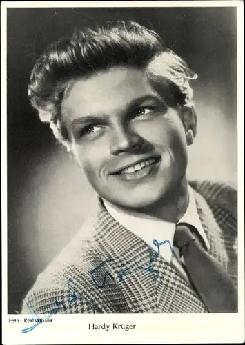 Ak Schauspieler Hardy Krüger, Portrait, Autogramm