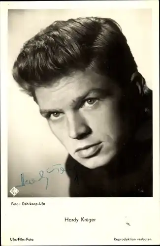 Ak Schauspieler Hardy Krüger, Portrait, Autogramm