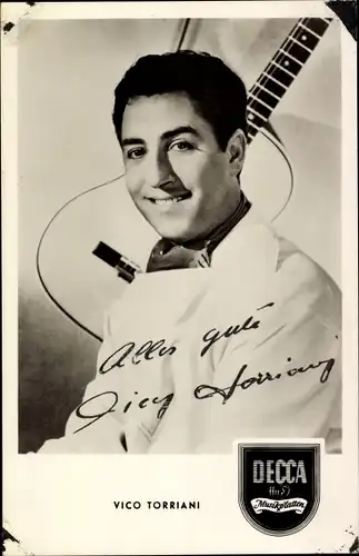 Ak Schauspieler und Sänger Vico Torriani, Portrait, Autogramm, Decca-Musikplatten