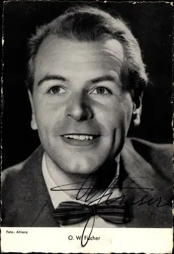 Ak Schauspieler O.W. Fischer, Portrait, Autogramm