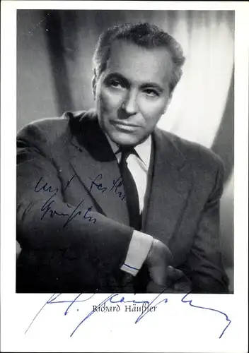 Ak Schauspieler Richard Häussler, Portrait, Autogramm