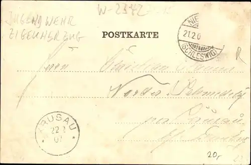 Ak Niesgrau in Schleswig Holstein, Jugendwehr, Zigeunerzug, Festzug