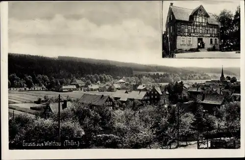 Ak Waldau Schleusingen in Thüringen, Gesamtansicht, Gasthaus Weidmannsruh