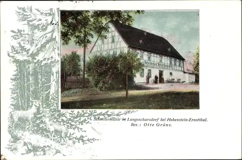 Ak Langenchursdorf Callenberg in Sachsen, Restaurant Schettlermühle