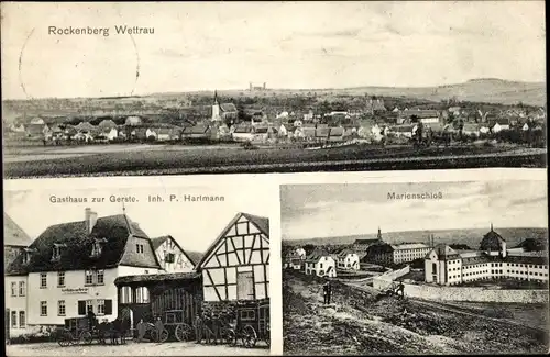 Ak Rockenberg in Hessen, marienschloss, Gasthaus zur Gerste, Panorama
