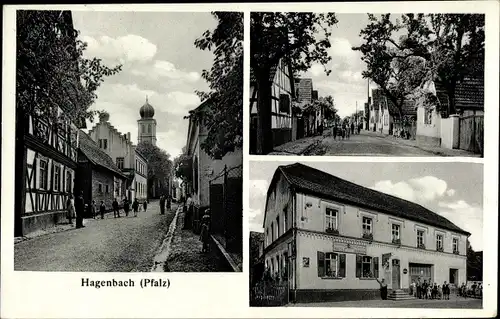 Ak Hagenbach in der Pfalz, Gasthaus zur Rose, Metzgerei