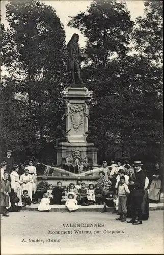 Ak Valenciennes Nord, Monument Wateau, von Carpeaux