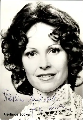 Ak Schauspielerin Gerlinde Locker, Portrait, Autogramm