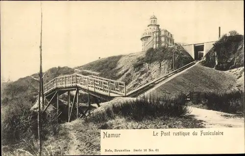 Ak Namur Wallonien, Brücke, Standseilbahn