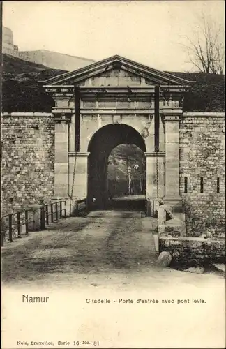 Ak Namur Wallonien, Citadelle, Porte d'entree avec pont levis