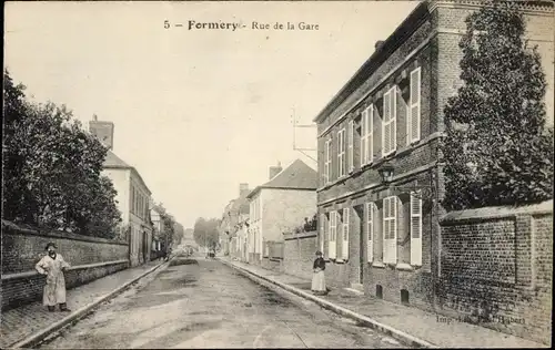Ak Formery Oise, Rue de la Gare