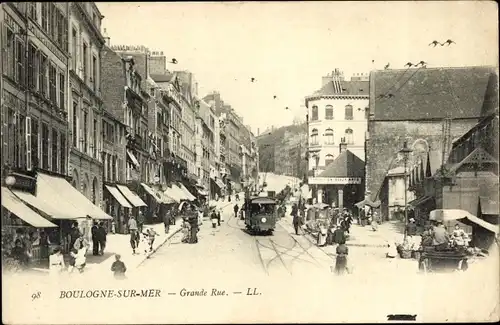 Ak Boulogne sur Mer Pas de Calais, Hauptstraße