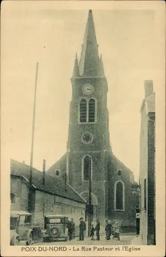 Ak Poix du Nord, Rue Pasteur, Kirche