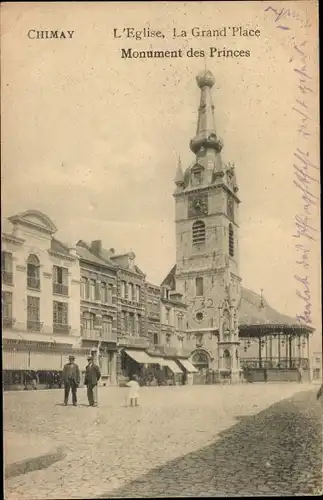 Ak Chimay Wallonien Hennegau, Kirche, Platz, Prinzendenkmal
