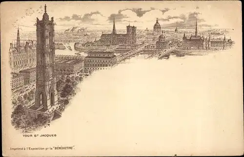 Ak Weltausstellung Paris 1900, Tour St. Jacques