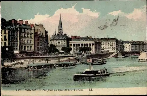 Ak Nantes Loire Atlantique, Quai de l'Ile Gloriette