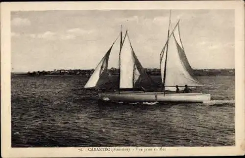 Ak Carantec Finistère, Meerblick
