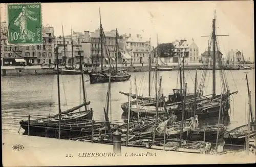 Ak Cherbourg-Manche, der Außenhafen
