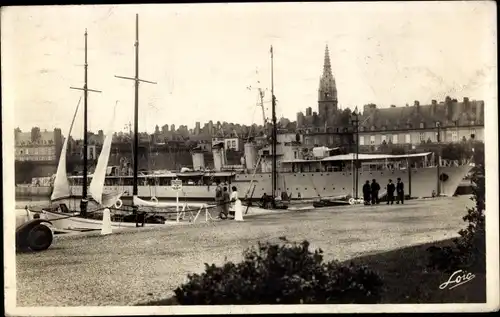 Ak Saint Malo Ille et Vilaine Bretagne, Bassin Vauban, Yachthafen