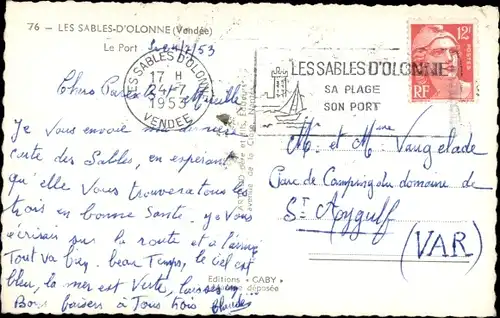 Ak Les Sables d'Olonne Vendée, Hafen