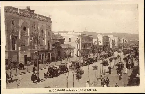 Ak Córdoba Andalusien Spanien, Paseo del Gran Capitán