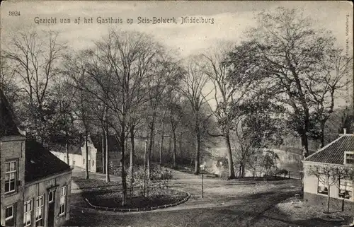 Ak Middelburg Zeeland Niederlande, Gezicht van af Gasthuis op Seis Bolwerk