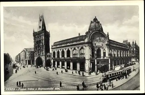 Ak Praha Prag Tschechien, Pulverturm, Repräsentationshaus