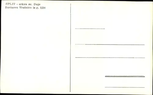 Ak Split Spalato Kroatien, Crkva Sv. Duje, Buvinove Vratnice
