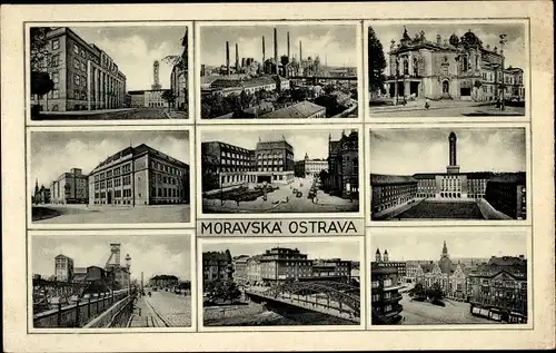 Ak Moravská Ostrava Mährisch Ostrau Region Mährisch Schlesien, Brücke, Amtsgebäude
