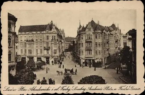 Ak Lwiw Lwów Lemberg Ukraine, Akademie-Platz, Fredro-Gasse