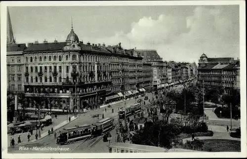 Ak Wien 1. Innere Stadt Österreich, Mariahilferstraße, Straßenbahn
