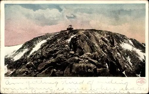 Ak Colorado USA, Gipfel des Pikes Peak