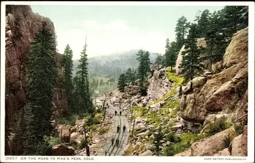 Ak Colorado USA, Auf dem Weg zum Pikes Peak