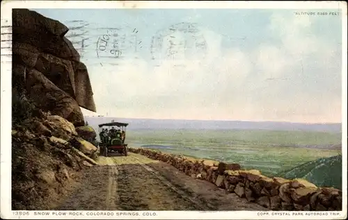 Ak Colorado Springs Colorado USA, Schneepflugfelsen