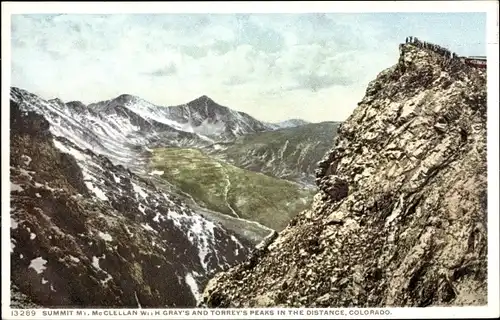 Ak Colorado USA, Summit Mountain McClellan mit Grays und Torreys Peaks