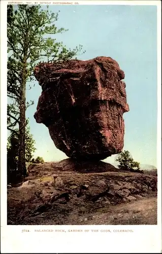 Ak Colorado USA, Balanced Rock, Garten der Götter