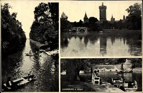 Ak Laxenburg in Niederösterreich, Schlosspark, Teilansichten