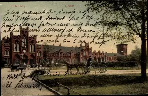 Ak Oldenburg im Großherzogtum Oldenburg, Bahnhof