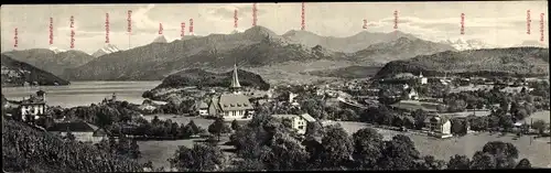 Klapp Ak Spiez am Thuner See Kanton Bern, Panorama