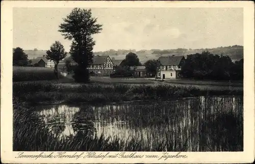 Ak Herrndorf Hetzdorf Halsbrücke in Sachsen, Ortsansicht, Gasthaus zum Jägerhorn