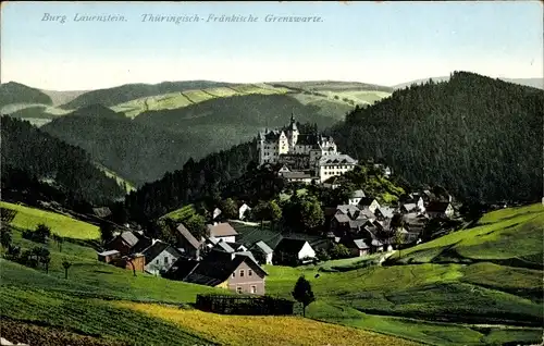 Ak Lauenstein Ludwigsstadt in Oberfranken, Burg Lauenstein, Panorama