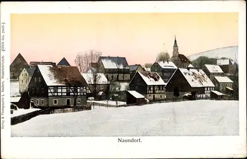 Ak Naundorf Bobritzsch Sachsen, Winteransicht, Kirche