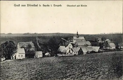 Ak Dörnthal Olbernhau im Erzgebirge Sachsen, Oberdorf, Kirche