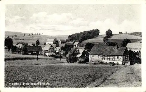 Ak Helbigsdorf Mulda im Erzgebirge, Teilansicht, Fachwerkhäuser