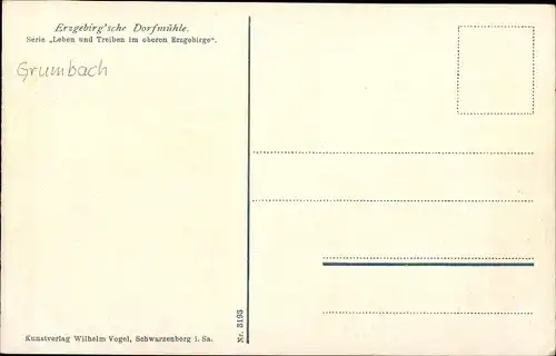 Ak Grumbach Jöhstadt im Erzgebirge, Dorfmühle, Baumblüte