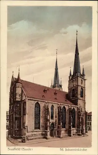 Ak Saalfeld an der Saale Thüringen, St. Johannis Kirche