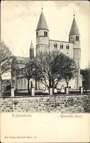 Ak Gernrode Quedlinburg im Harz, St. Cyriaci Kirche