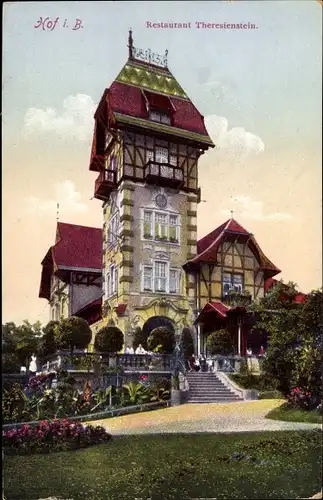 Ak Theresienstein Hof an der Saale Oberfranken Bayern, Restaurant Theresienstein