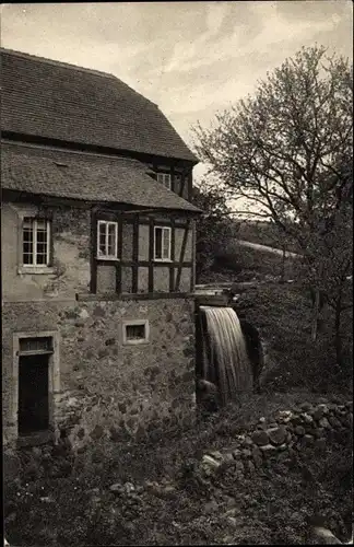 Ak Scheibe Mittelherwigsdorf in der Oberlausitz, Felsenmühle, Wassermühle